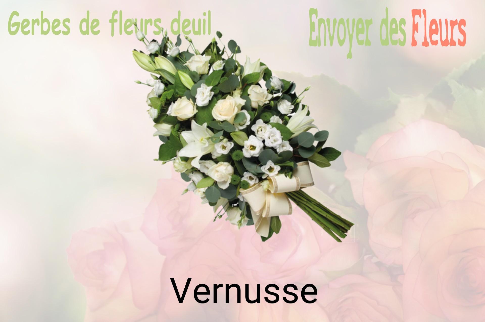 Gerbe de fleurs de deuil livrée à Vernusse